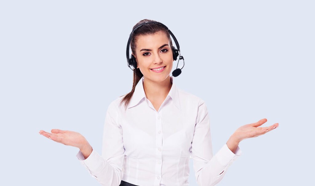 frau mit headset